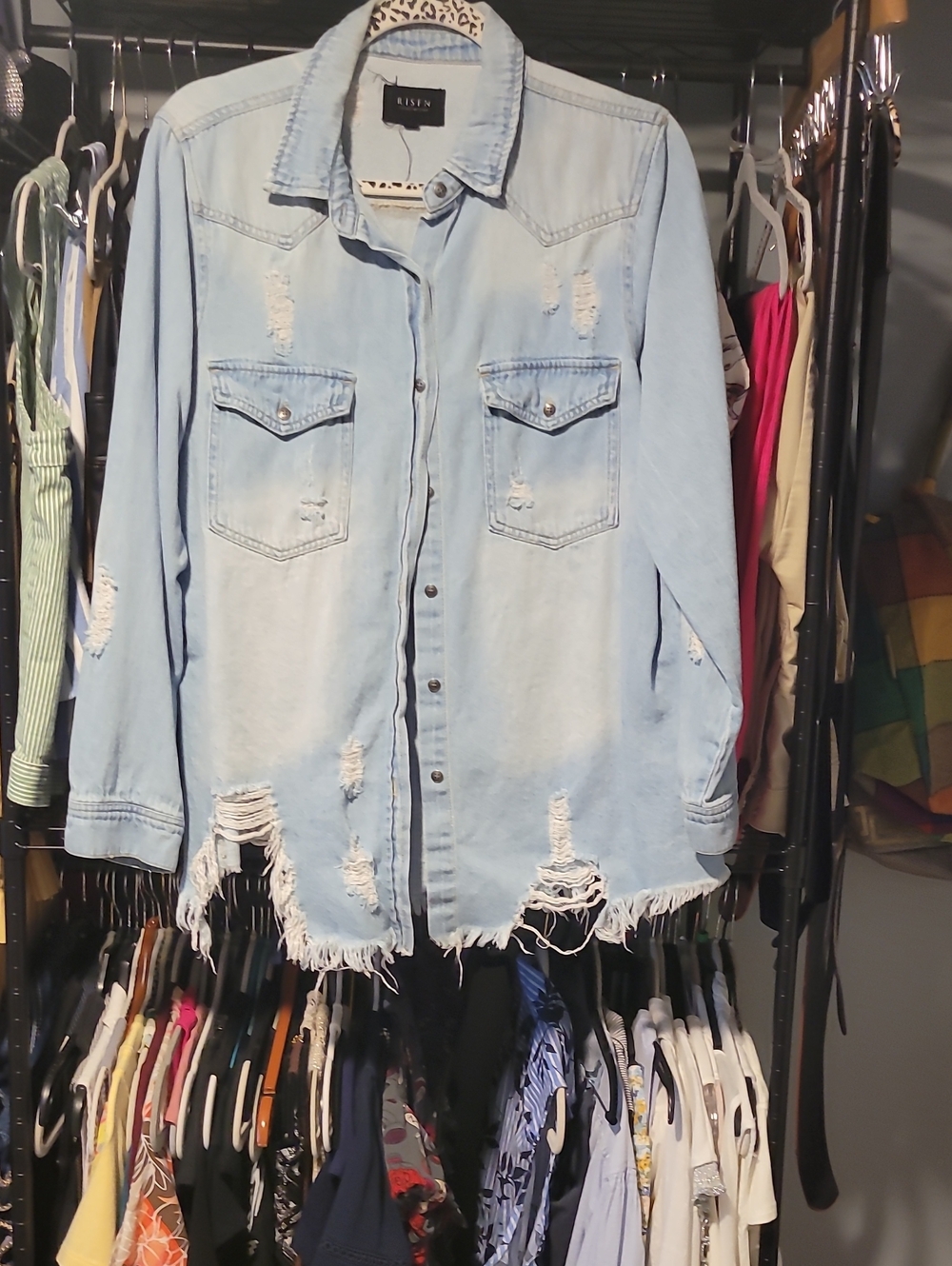 Distressed Light Blue Denim Jacket
